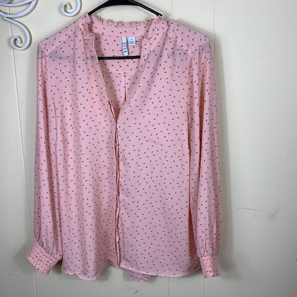 Elle Tops - ELLE Pink Long Sleeves Blouse Size Medium